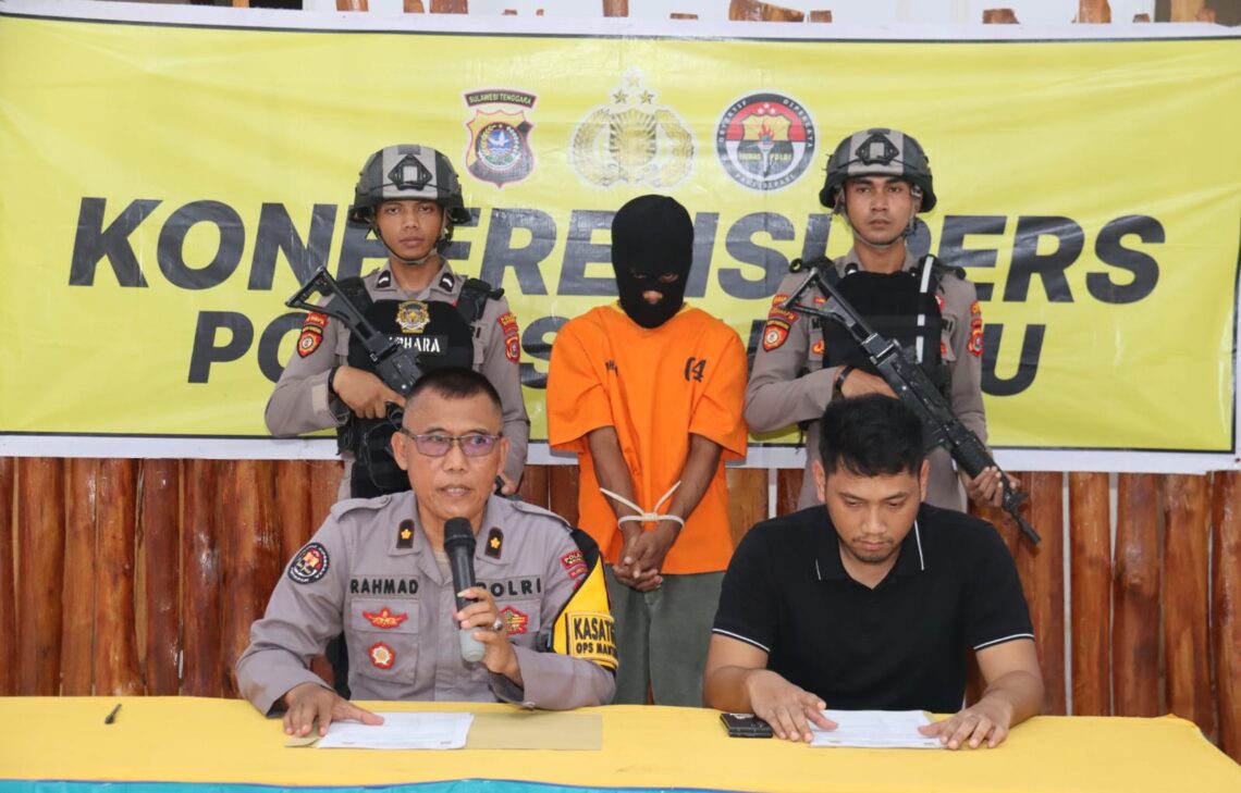 Polres Baubau merilis kasus curanmor. (Foto/Ist)