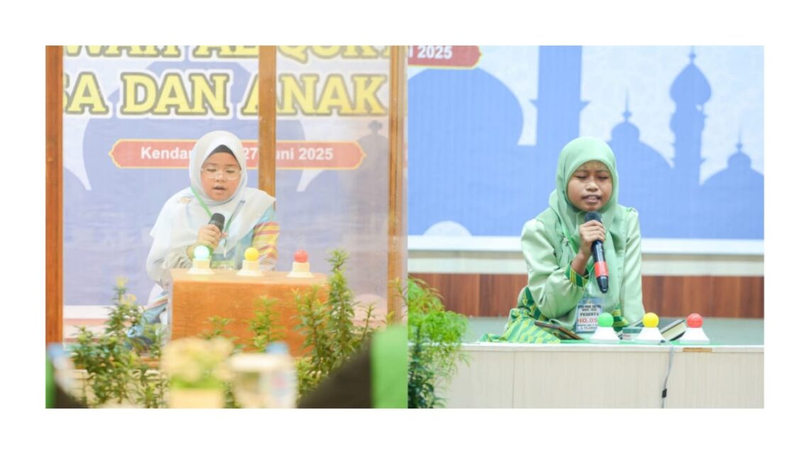 Peserta lomba Perwakilan dari Kafilah Kota Baubau di STQH Sultra di Kendari.