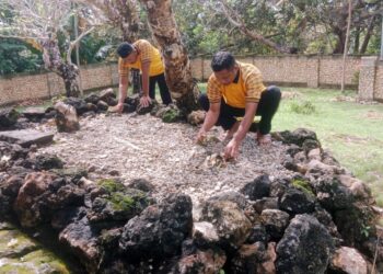 Sambut HUT Bhayangkara Ke- 79, Polsek Sampolawa Gelar Aksi Bersih-Bersih Pemakaman dan Masjid Tua